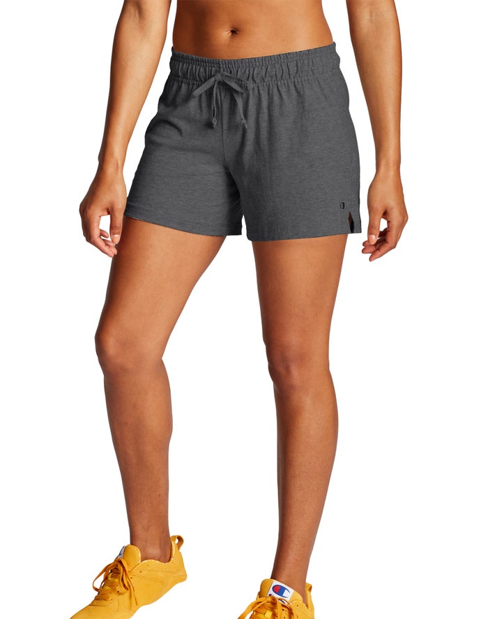 Champion Womens Shorts NZ - Classic Jersey Cotton 5 Dark Grey ( 9017-GKXJA )